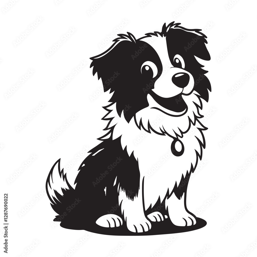 vector illustration of a Australian Shepherd dog vector illustration of a Australian Shepherd dog