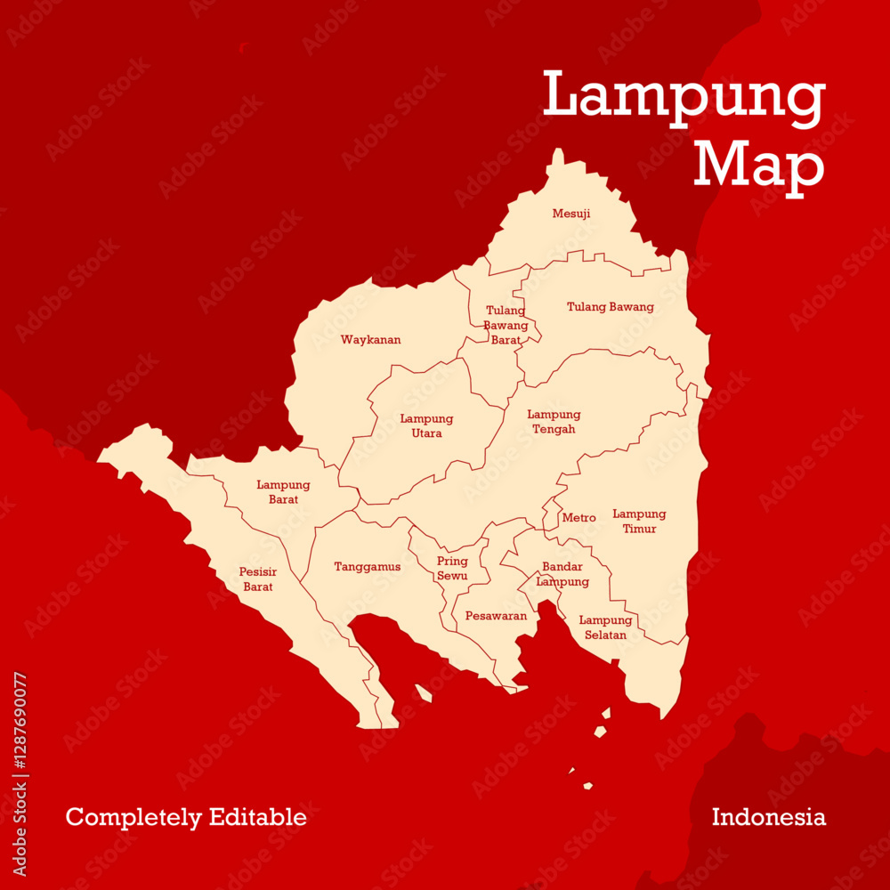 Obraz premium LAMPUNG VECTOR MAP