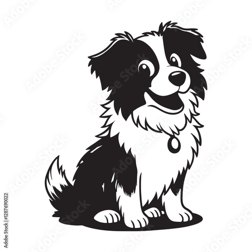 vector illustration of a Australian Shepherd dog
