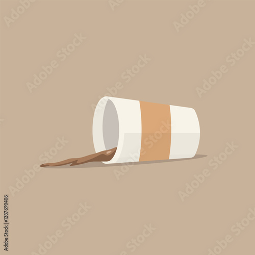 vector illustration of fallen coffee