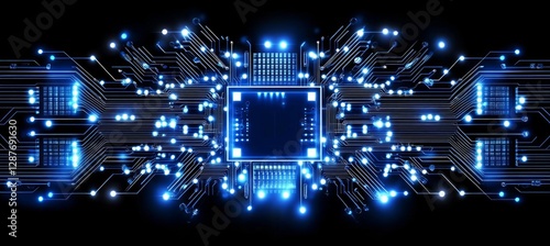 Digital Enlightenment: AI in a Glowing Network
