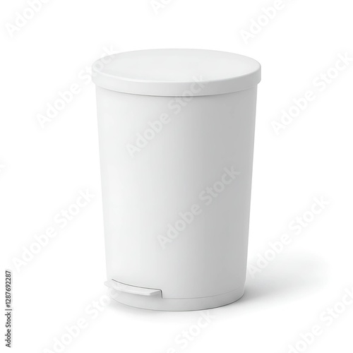 Wallpaper Mural A white plastic trash can with a pedal on a plain background Torontodigital.ca
