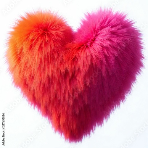  heart fur pillow