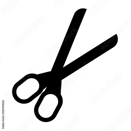 black scissor icon on isolated white