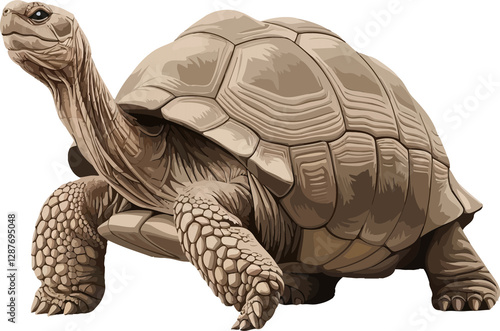 Friendly Turtle Waving in Cartoon Style.