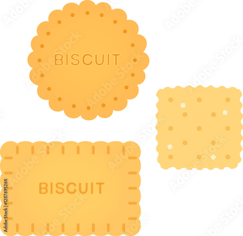 上から見たビスケットのイラストセット