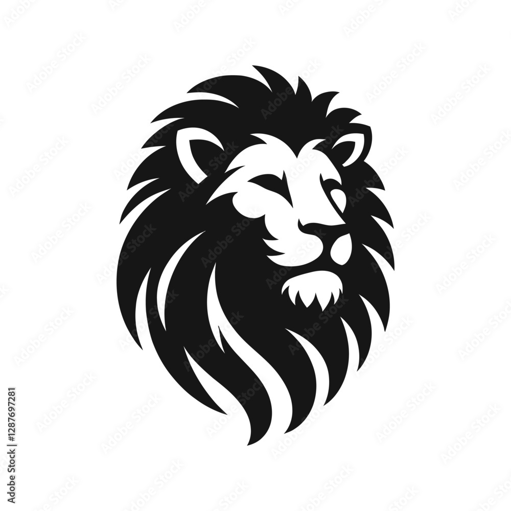 Obraz premium majestic lion silhouette vector clip art logo design