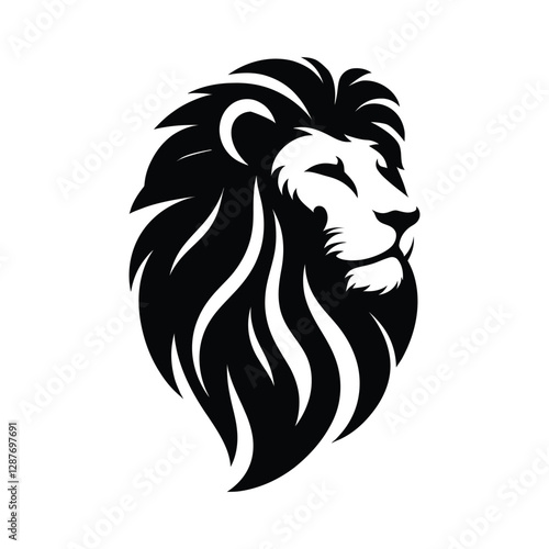 majestic lion silhouette vector clip art logo design