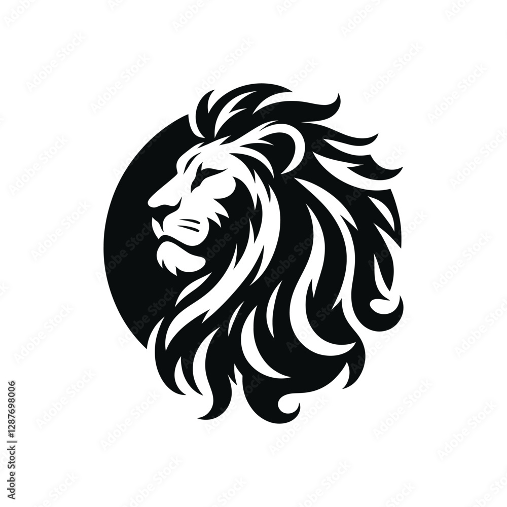 Fototapeta premium majestic lion silhouette vector clip art logo design