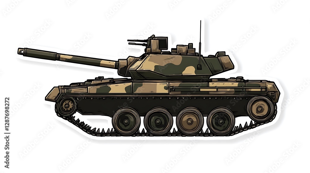 Camouflaged Military Tank Illustration Camouflaged Military Tank Illustration