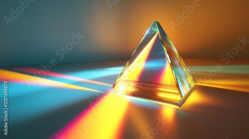 laser beam refracts when passing through a glass prism. Design a simple illustration to explain how the light path changes as it enters the prism.