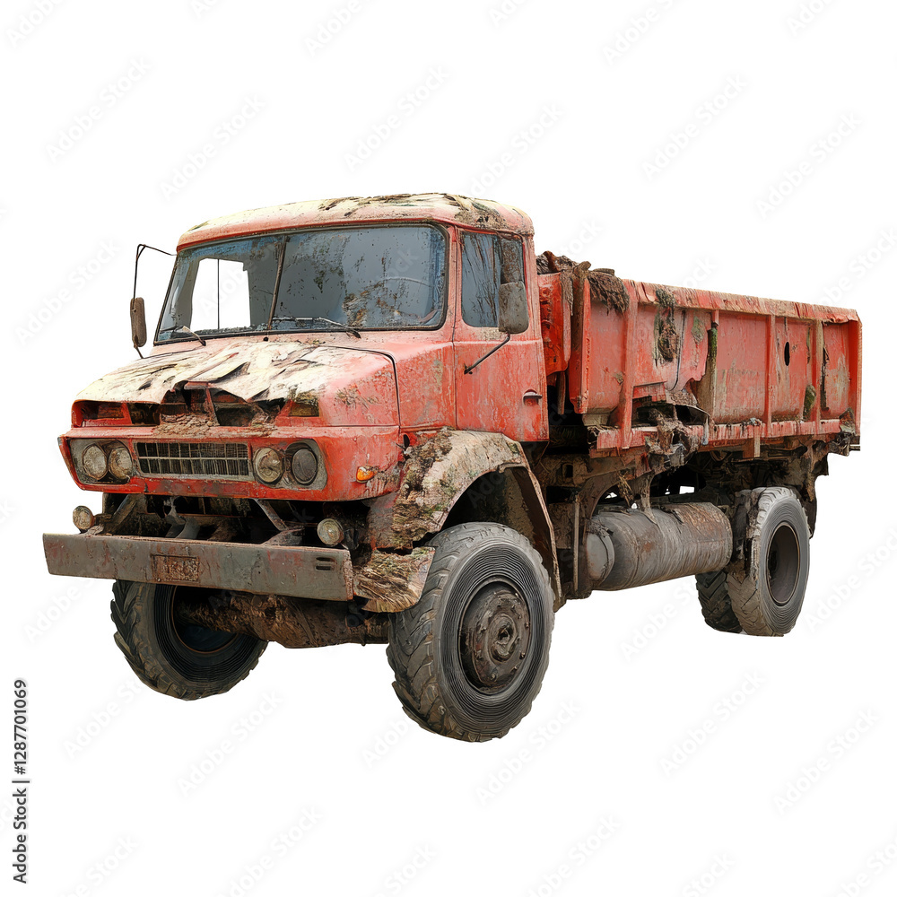 Old, broken, useless truck isolate on PNG Old, broken, useless truck isolate on PNG