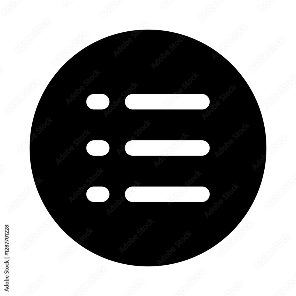 List Menu Circular Outline Icon Vector List Menu Circular Outline Icon Vector