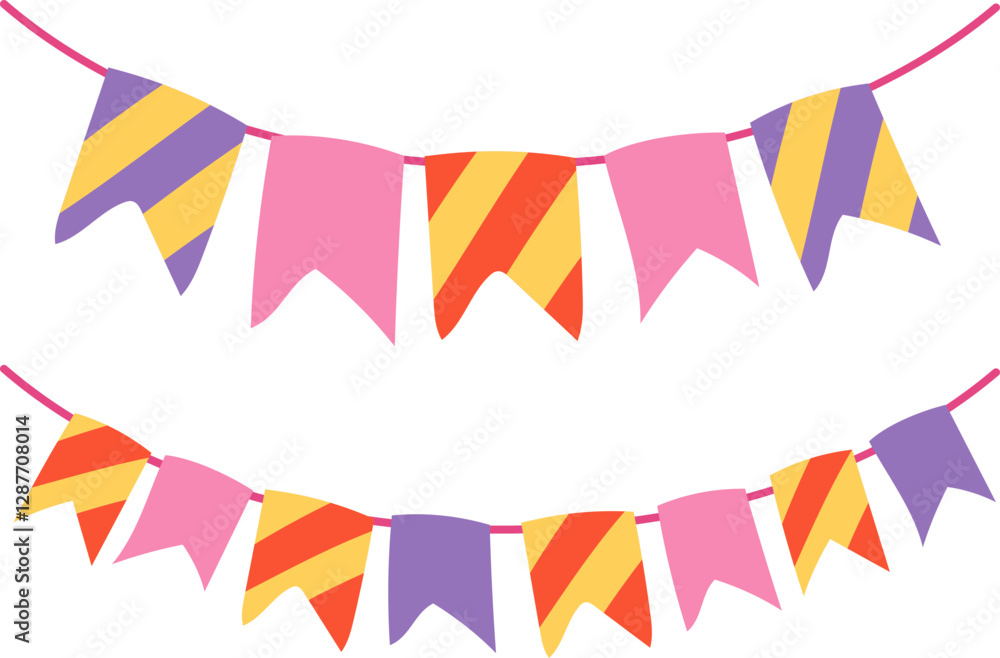 Obraz premium Flag Birthday Party Illustration Flat Color