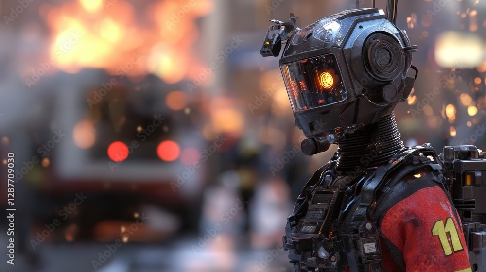 Fototapeta premium carrying heavy equipment, searching buildings for fire hazards, and ensuring safety during emergency operations