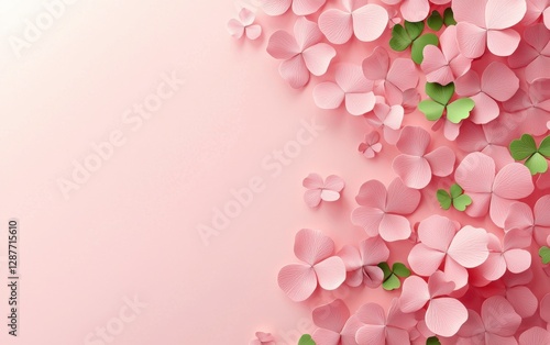 Saint Patrick Day Blush Pink 3d background minimalistic mockup with space for text