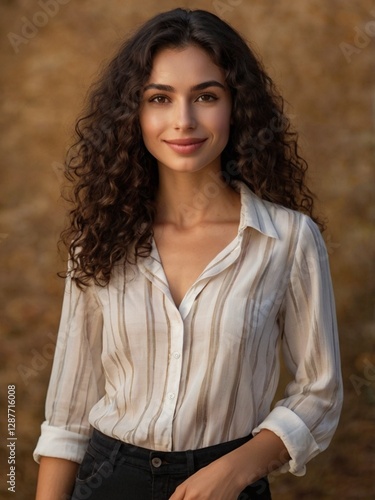 A innocent woman. Close-up
