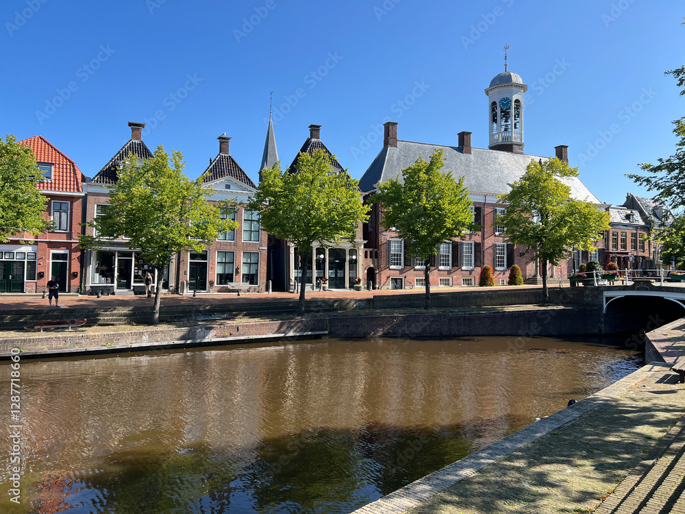 Old city of Dokkum in Friesland
