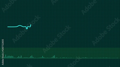 Futuristic laboratory interface EKG heartbeat on monitor recording of pulse.3D Rendering