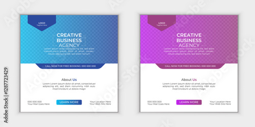 Modern Corporate Social Media Post Design. With Two Color