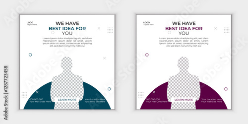 Modern Corporate Social Media Post Design. With Two Color