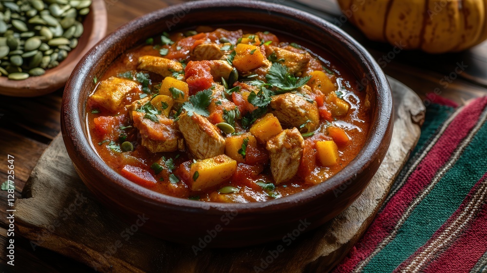 Guatemalan pepian, a thick, spiced stew with chicken, tomatoes, and pumpkin seeds. Guatemalan pepian, a thick, spiced stew with chicken, tomatoes, and pumpkin seeds.
