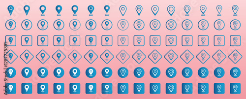 Set of location pin icons. Location icon. Map marker pointer icon set. Location pin place marker. Modern map markers. Simple map pin. Location pointer symbol. Vector illustration