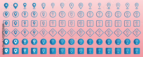 Illustration of map pin icon, symbolizing location marking. New location map icons. location marker. location pin. Maps and location line icon and fill icon. Location mark icons. Vector illustration.