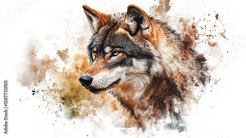A Wolf from a Splash of Watercolor - PNG Transparent