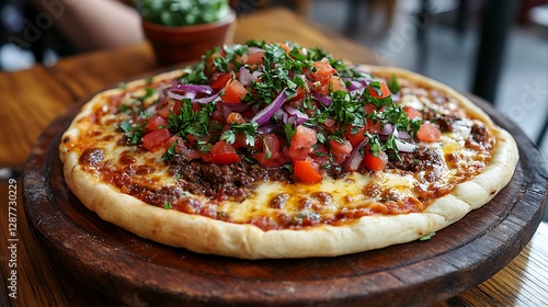 Wallpaper Mural Pizza on Wooden Board Torontodigital.ca