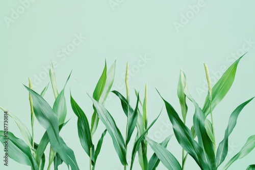 Wallpaper Mural Vibrant green plants against a calming soft and light background Torontodigital.ca