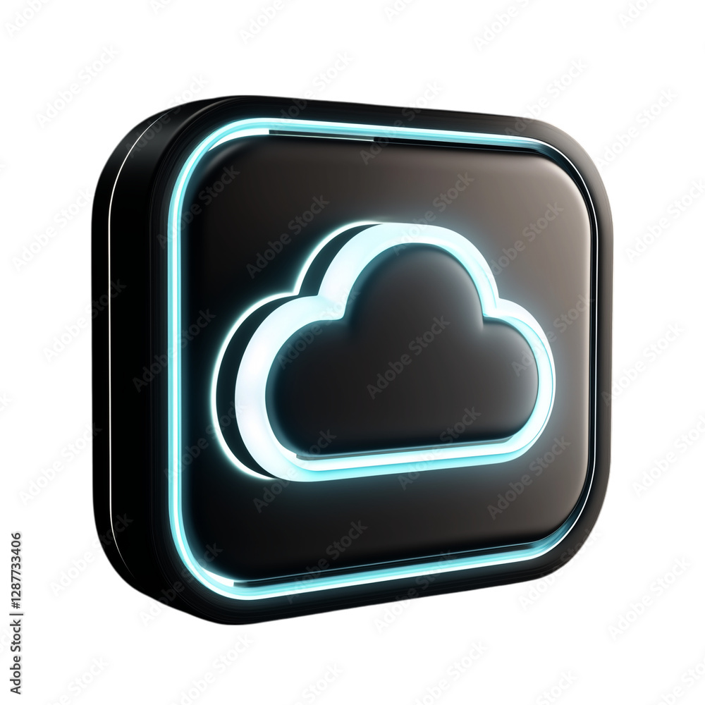 3D render illustration of Digital Cloud storage icon cloud data server etc on transparent background 3D render illustration of Digital Cloud storage icon cloud data server etc on transparent background