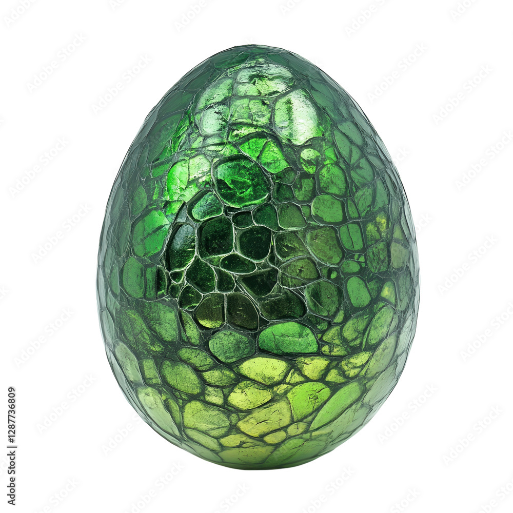 Emerald Dragon Egg on White on transparent background. Emerald Dragon Egg on White on transparent background.
