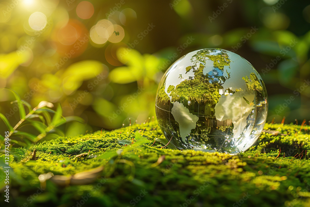 Greeting card with holiday composition for world environment day, abstract vivid composition consists of fictional unreal fantastic vision on background Greeting card with holiday composition for world environment day, abstract vivid composition consists of fictional unreal fantastic vision on background