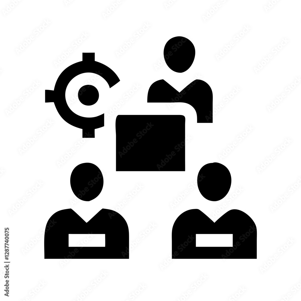 Team of people working together with collaboration elements on clear background Team of people working together with collaboration elements on clear background