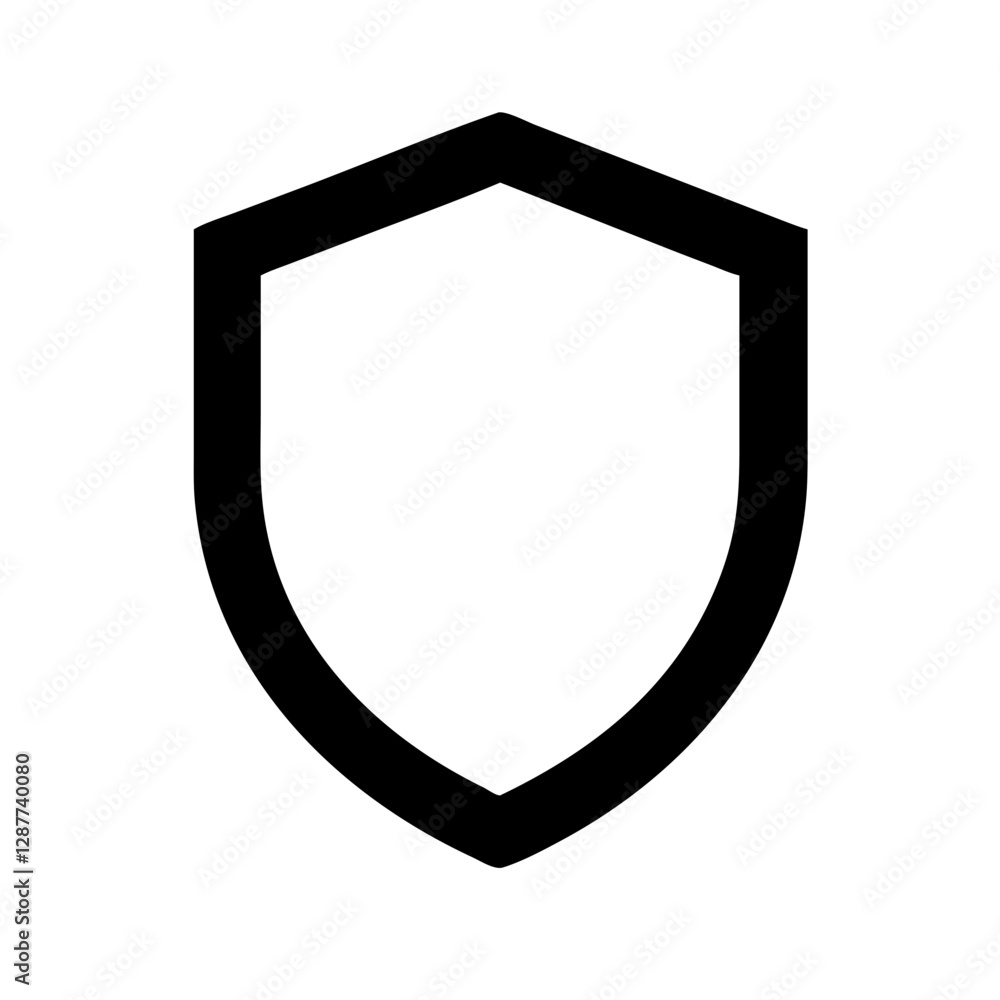 Shield icon symbolizing protection and security on clear background Shield icon symbolizing protection and security on clear background