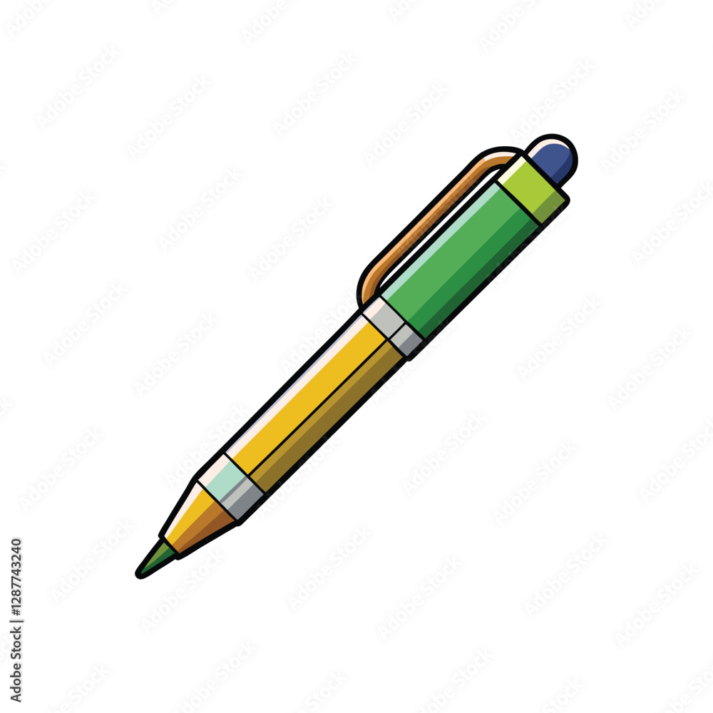A vector illustration of ballpoint pen on white background A vector illustration of ballpoint pen on white background