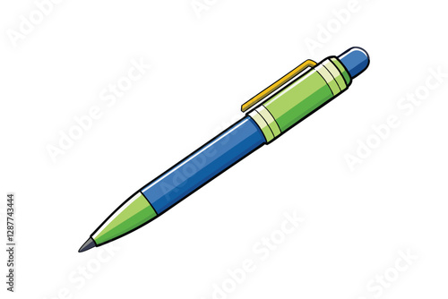 A vector illustration of ballpoint pen on white background