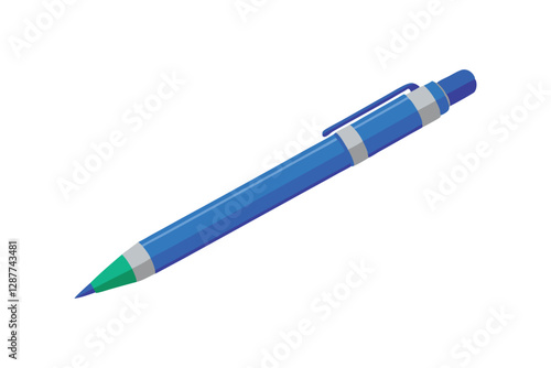 A vector illustration of ballpoint pen on white background
