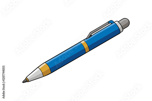 A vector illustration of ballpoint pen on white background