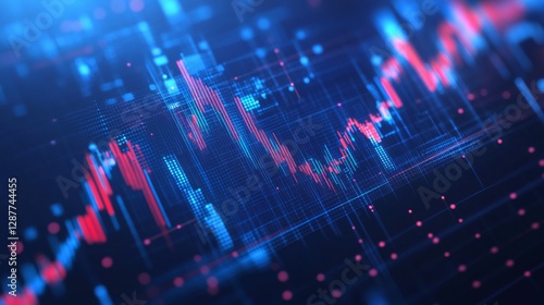 Wallpaper Mural Dynamic monetary elements with light trails, modern financial visualization, deep space blue backdrop, glowing particle systems, premium render quality, abstract geometric patterns Torontodigital.ca