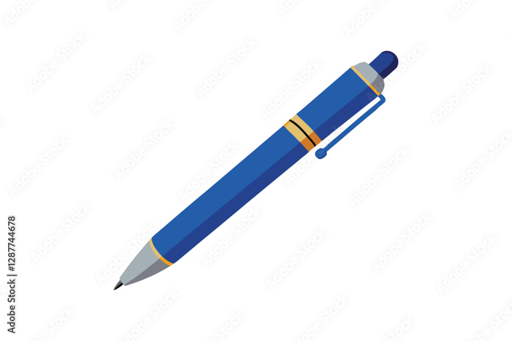 A vector illustration of ballpoint pen on white background A vector illustration of ballpoint pen on white background