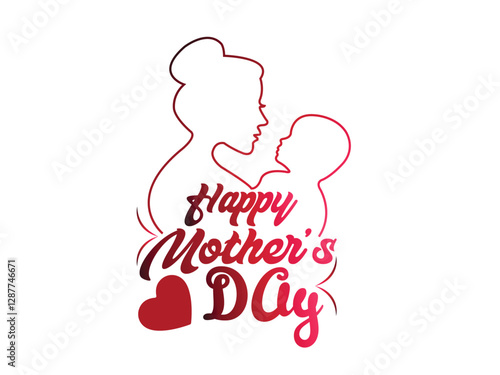 Happy Mother's Day Illustration and T shirt Design.