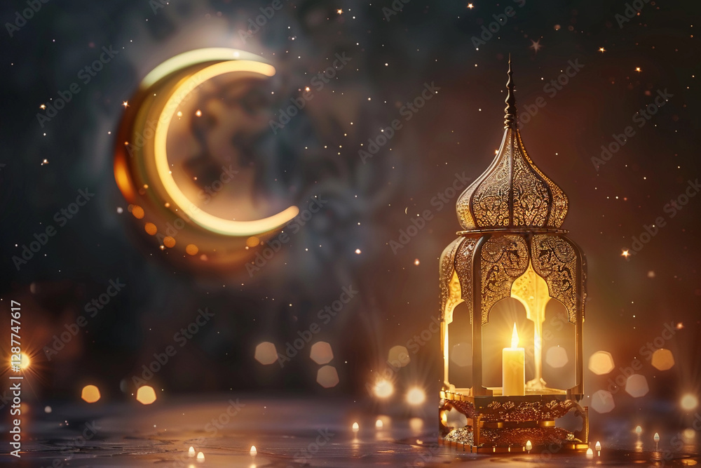 Beautiful greeting card with holiday composition for happy celebrate Ramadan, abstract vivid composition consists of fictional unreal fantastic vision on background Beautiful greeting card with holiday composition for happy celebrate Ramadan, abstract vivid composition consists of fictional unreal fantastic vision on background