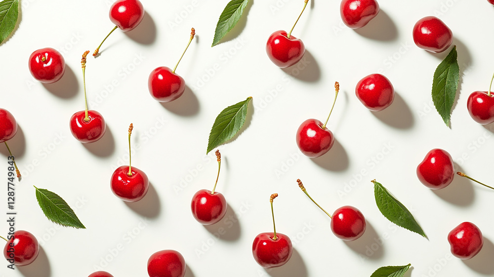 red cherries isolated on white background red cherries isolated on white background