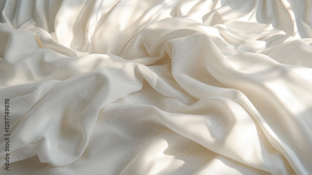 Soft White Fabric Draped in Sunlight Soft White Fabric Draped in Sunlight