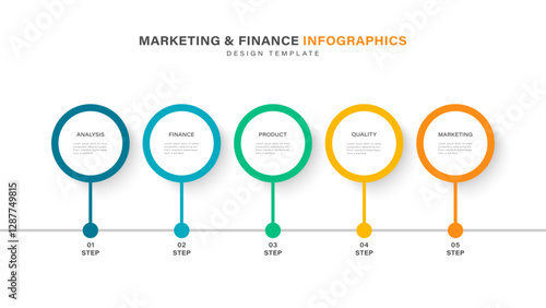 Steps infographics vector template 5 items process