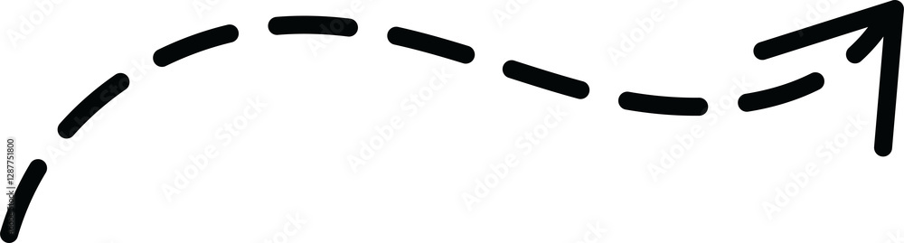 Obraz premium Dashed arrow icon. Flat design illustration