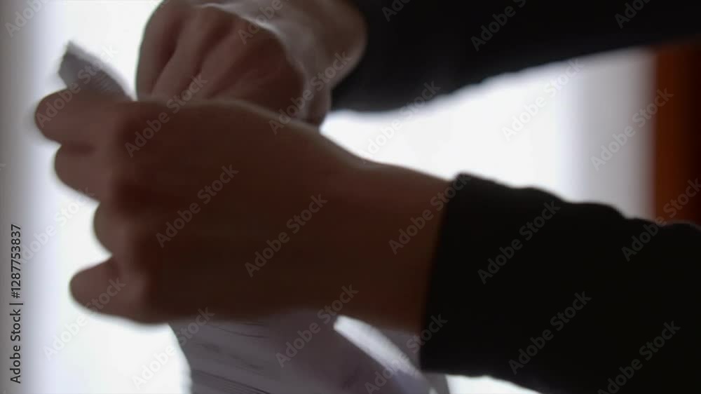 tearing off paper sheets in slowmotion tearing off paper sheets in slowmotion