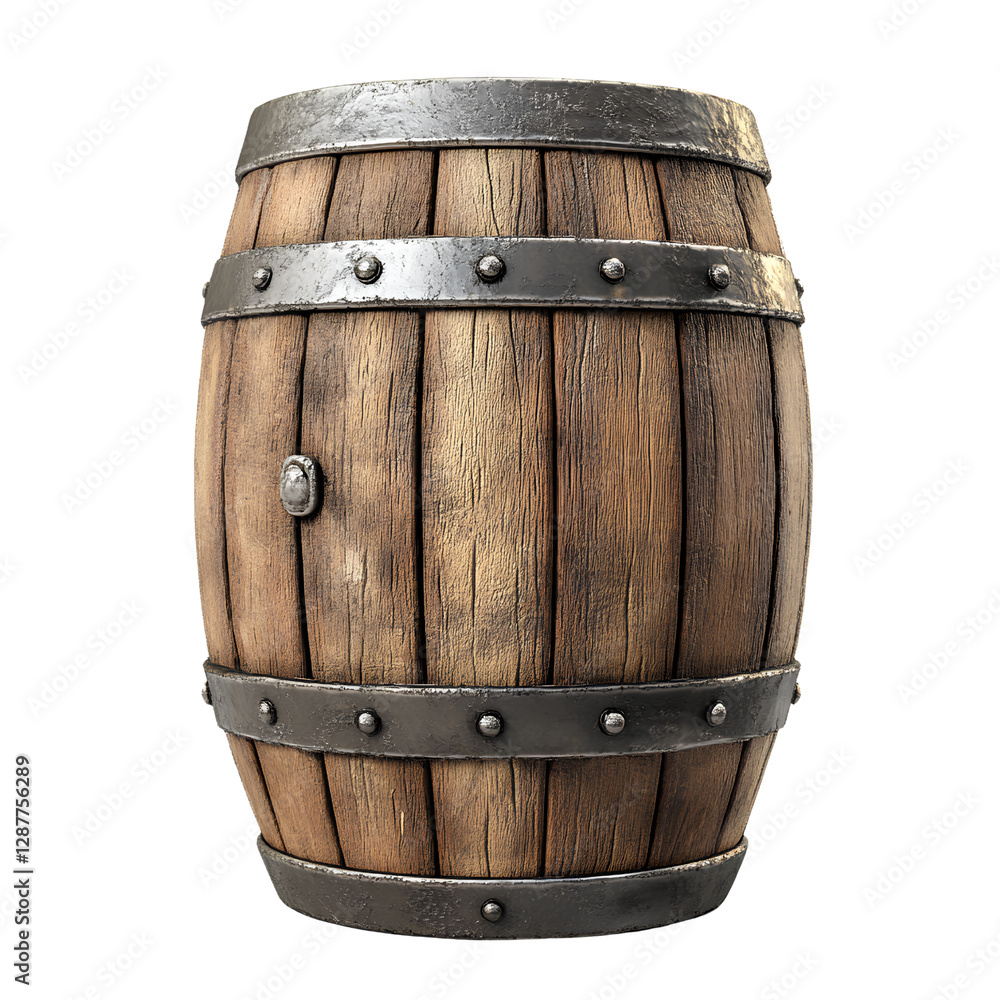 Fototapeta premium Rustic Wooden Barrel – Vintage Storage & Decor Element